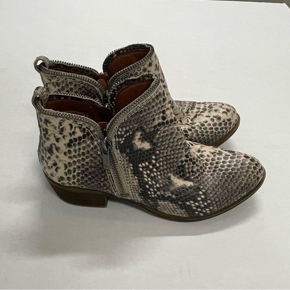 Lucky Brand Bartalino Snake Print Leather Booties - Size 7 - Picture 4 of 9